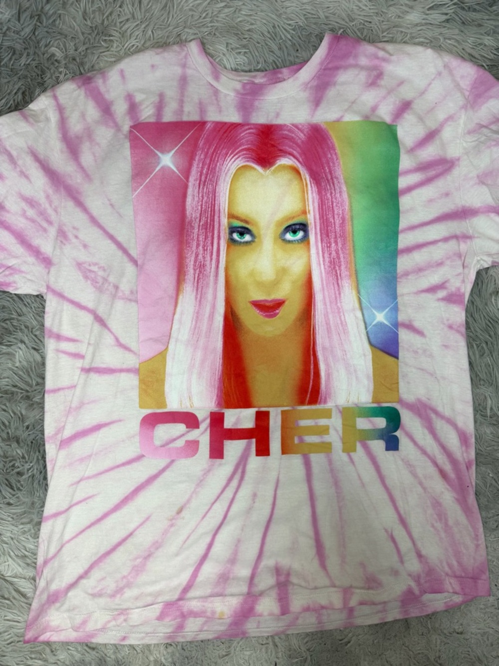Cher Pink Tie Dye Graphic Tee 2XL 2022 Pop Music Tour T-Shirt